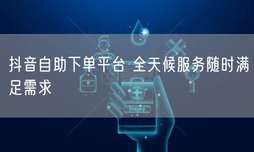 抖音自助下单平台 全天候服务随时满足需求