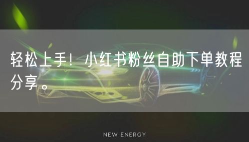 轻松上手!小红书粉丝自助下单教程分享。